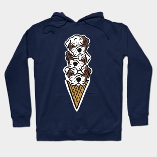 Scoops of English Bulldog Ice Cream Cone Hoodie